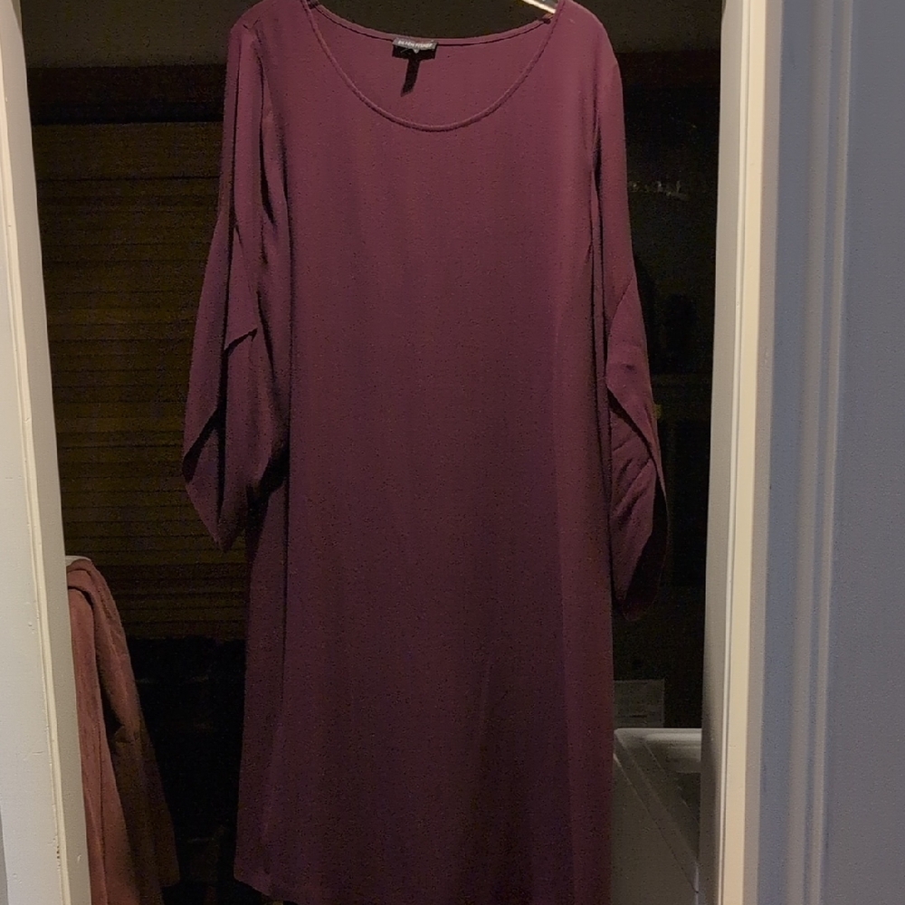 Eileen Fisher Rich Purple Long Sleeve Dress
